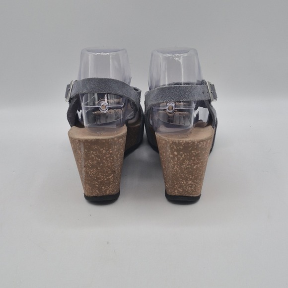 A. Giannetti Shoes Womens Size‎ 8 38 Gray Suede Leather Wedge Sandals Made Italy - Picture 7 of 13